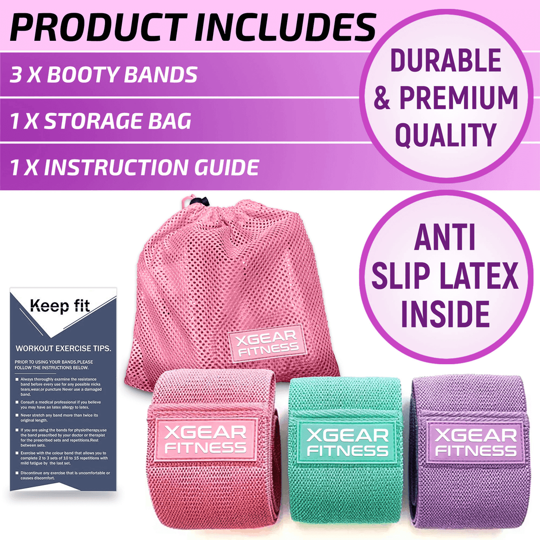 XGear Women’s Hip & Butt Exercise Bands