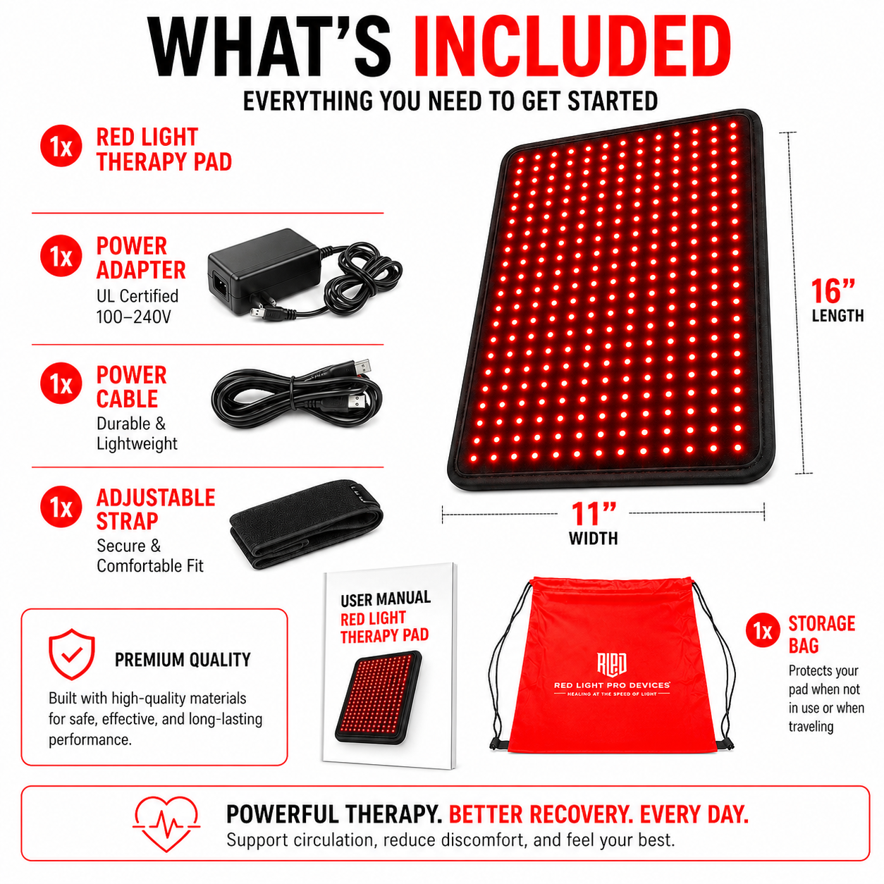 Medium Red Light Therapy Pad