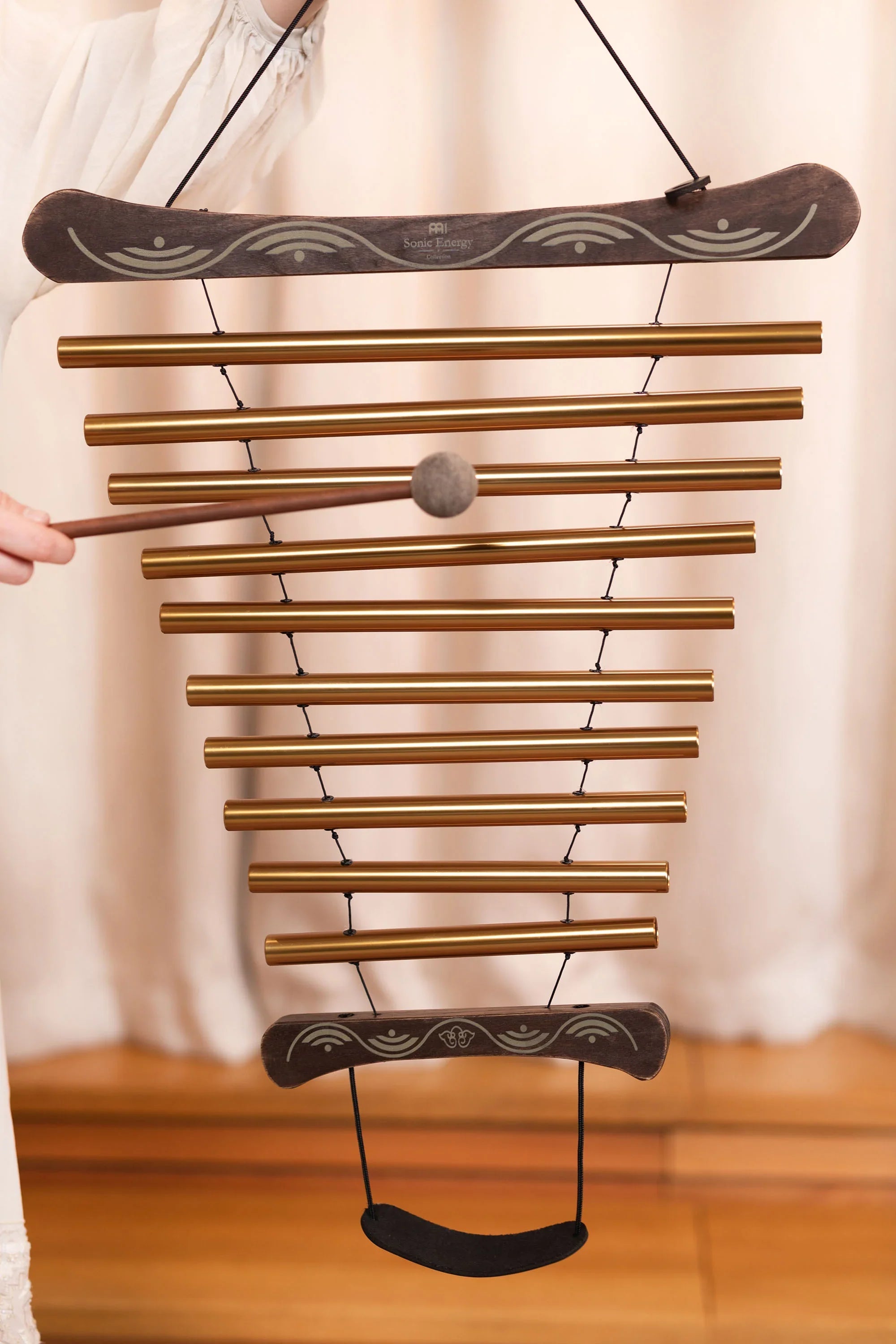 35" Meditation Flow Chime, 440 Hz, 10 Notes, D Major, Bronze