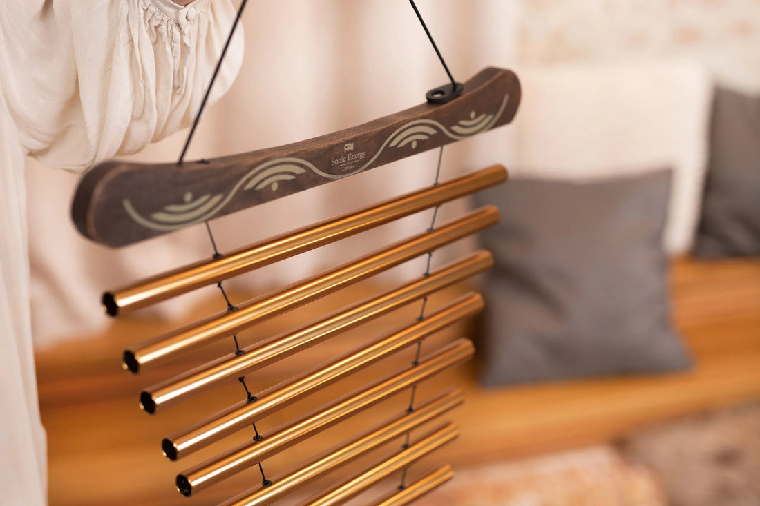 35" Meditation Flow Chime, 440 Hz, 10 Notes, D Major, Bronze
